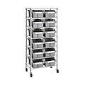 Seville Classics Heavy Duty NSF Bin Rack Solid Steel Wire Shelving Storage Unit, Patented Organizer for Garage, Warehouse, Office, Restaurant, Classroom, Kitchen, Gray, Includes 12 Bins