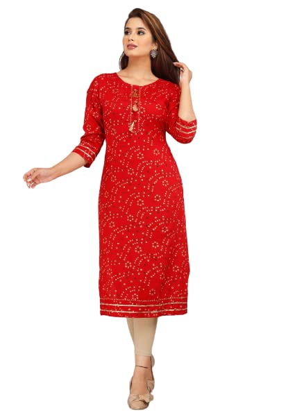 Image of Women's Rayon Straight Kurti(DC-6)