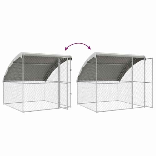vidaXL Hundekäfig 3 pcs Silber 6 x 2 x 2 m Verzinkter Stahl, Moderne Hundehütte, Regenfeste Hundehütte, Robustes Haustierhaus, Wetterfeste Unterkunft, Sicherer Außenbereich, Stylishe Unterbringung