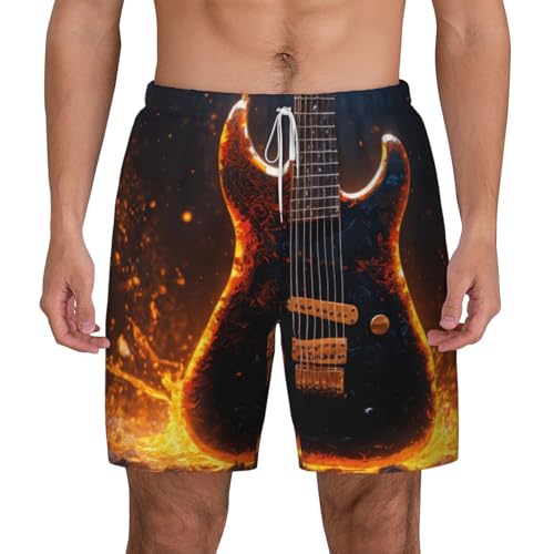 Short de bain guitare électrique pour homme, maillot léger et respirant