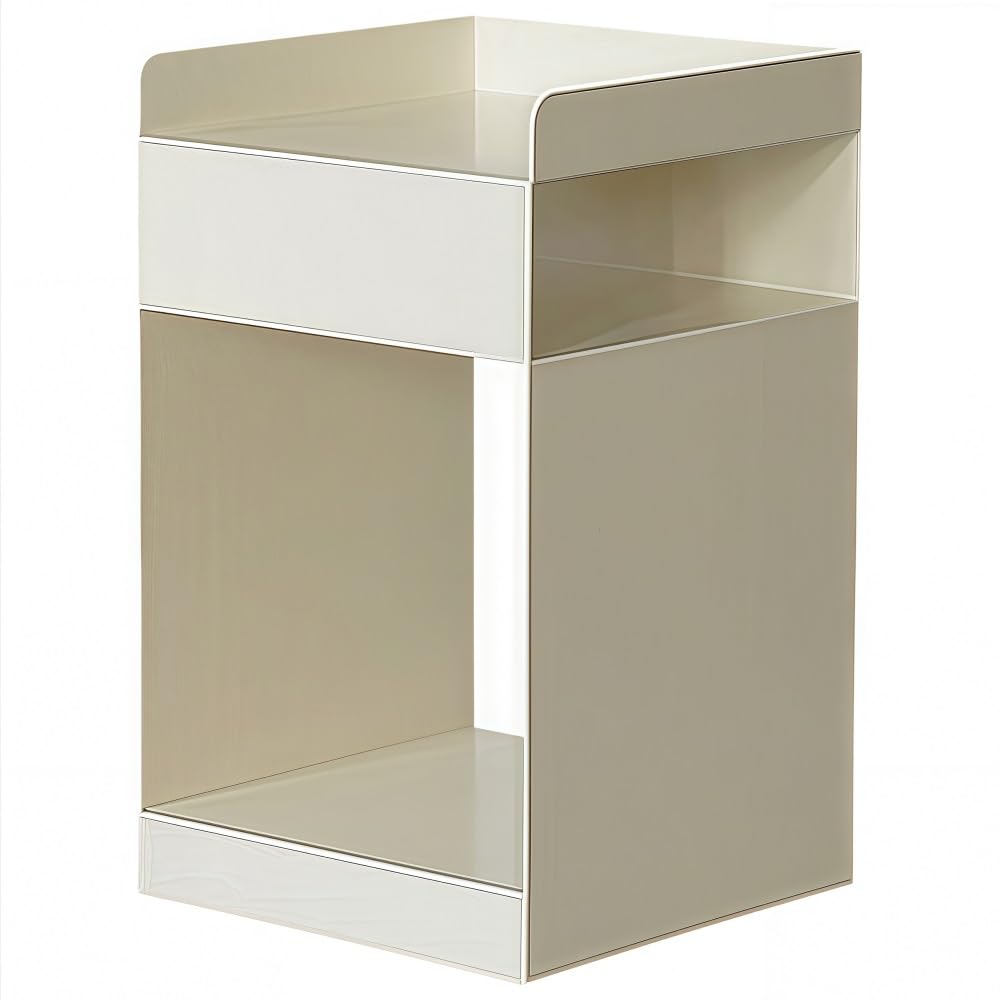 Table d'appoint carrée en métal au design minimaliste et géométrique