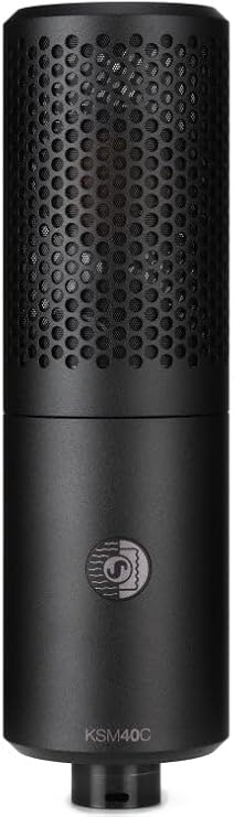 Shure KSM40C Large Diaphragm Cardioid Microphone - 1 Capsule, Rich Low-End, Low Self-Noise, Uniform Cardioid Pattern, Included Shock Mount & Pop Filter