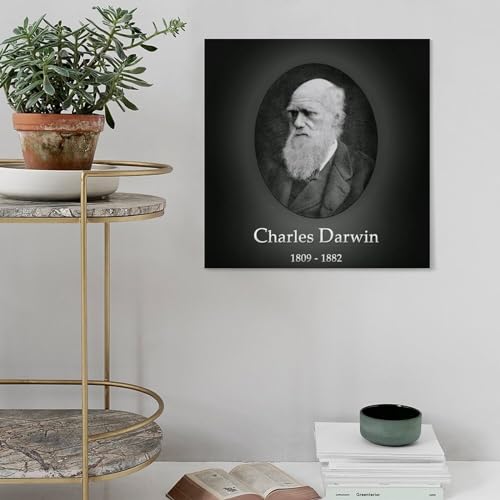 Toile Charles Darwin déco salon style cabinet de curiosités