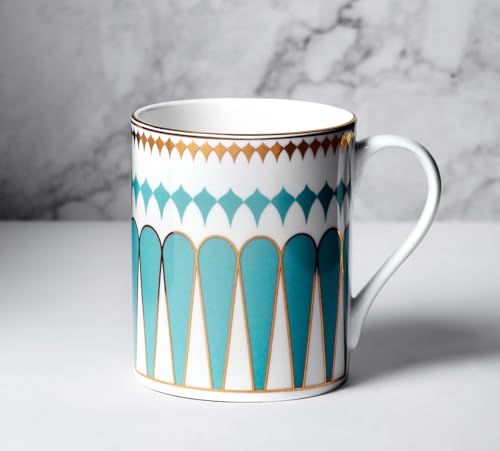 Image of India Circus by Krsnaa Mehta Regal Romance Coffee Mug | Tea Cup with Handles | Dishwasher Safe | Designer Multicolor, Set of 2, 360mL Each