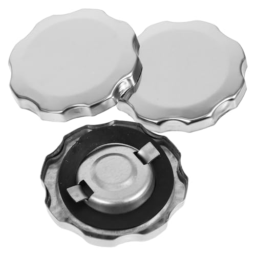 Tapón de combustible de polipropileno y metal, acabado premium resistente en color plata
