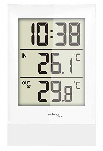 Technoline WS9178 - Bürothermometer, Thermometer, digitales Thermometer mit Innentemperatur, Außentemperatur, Luftfeuchte, inklusive AußensenderTX205