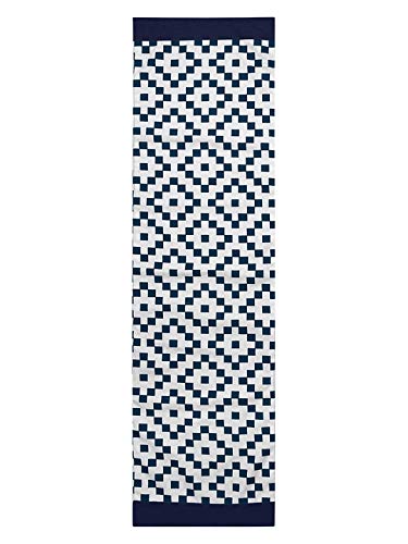 Image of Dekor World Fun with Checks Printed Dark Blue Table Runner (33x120cm) (Pack of 1)-4 Seater Dinning & Center Table