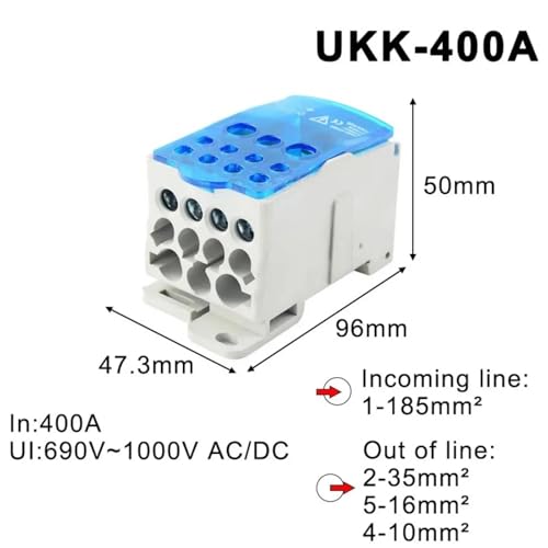 Boite de jonction UKK-125A blocs de repartition robustes DIN - 8
