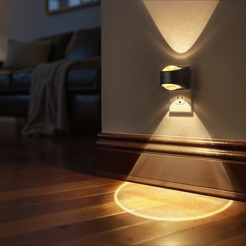 Image of Briignite Projector Night Light, Night Lights Plug into Wall, Soft White for Bedroom, Dimmable Brightness Dusk to Dawn Nightlight for Kids, Nursery, Bathroom, Home Decor, Gaming Room, 2 Pack