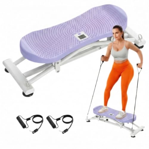 Image of Balance Board for Adults, Rocking Stepper with Resistance Bands, Portable Wobble Board with LCD Monitor, 300 lbs Capacity Ski Trainer for Full Body Workout at Home Gym