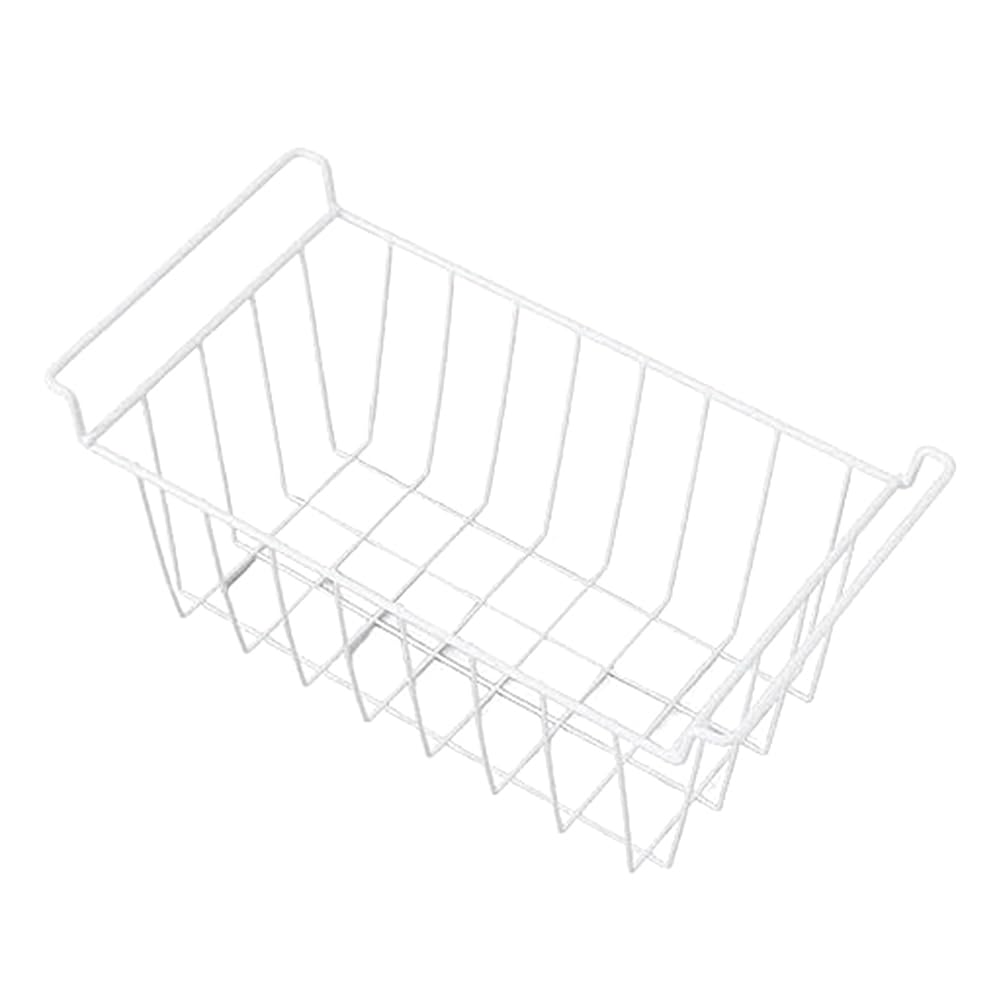 CTRLZS 1 PCS Refrigerator Bottle Organizer with Refrigerator Separating Container Handle for Sorting Freeze Hanging Basket White Steel Wire PE