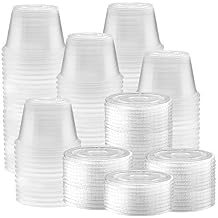 NYHI 150 Pack 4 oz Small Clear Plastic Cups Bulk Disposable Cocktail Jello Shot Cups Compact Food Storage for Portion Control Sauces Spice Liquid Dips Dessert Punch Party Supplies