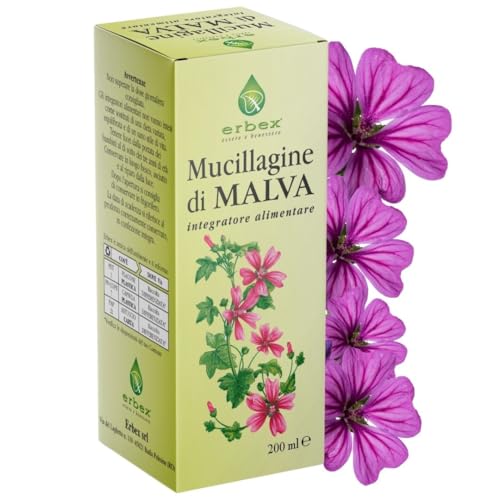 ERBEX - Integratore Liquido alla Malva e Mucillagine Lenitivo Naturale per Feci Dure Emolliente Regolarizza il Transito Intestinale