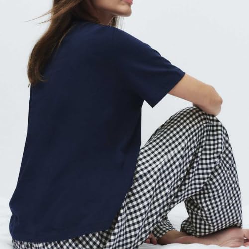 Image of Marks & Spencer Women's Pure Cotton Pyjama Set with Woven Bottoms