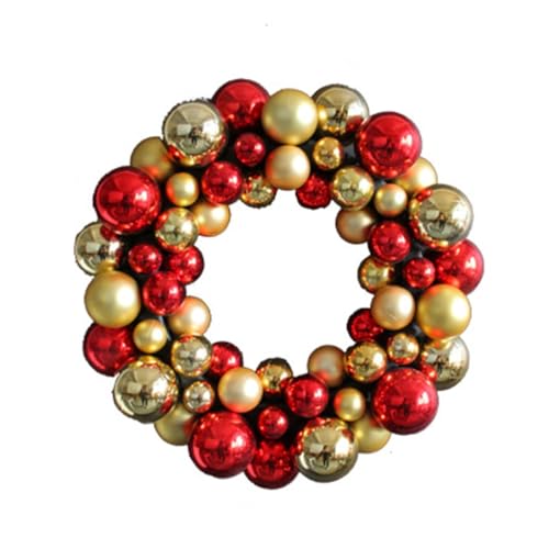 Weihnachtskugelkranz, 35 cm, bunte Kugel, dekorativer Anhänger