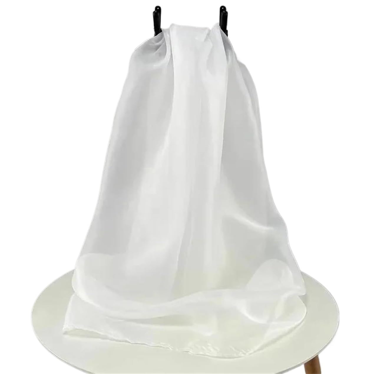 Tela de organza, Tela Organza Tejida Nylon 150cm Multicolor 5 metros(F White)
