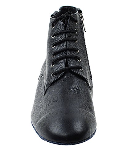 Very Fine Dance Shoes - Mens Dance Boots - Ballroom Latin Tango Salsa Dance Shoes for Men - RCCL9001-1-inch Heel - Black Leather - 112