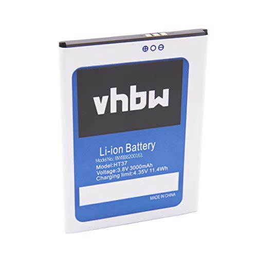 vhbw Batterie Compatible avec HomTom HT37 téléphone Portable (3000mAh, 3,8V, Li-ION)