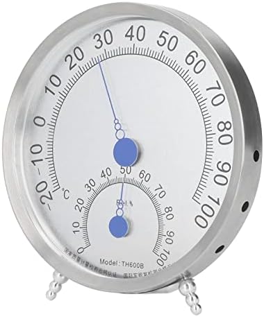 Round Thermometer, Heat Resistant Thermometer Burr Free Stainless Steel for Laboratory for School(with Holder)