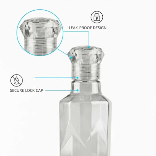 Image of RED WIND Unbreakable 1 Litre Jewel Cap Designer Water Bottles | Pack of 6 | Multicolor | Leakproof Screw Cap | BPA-Free | Bottles for Fridge, Gym, Home, Office, School and Travel