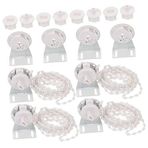 GLEAVI 4 Sets Roller Blind Connector Kit Tube Curtain Repairing Parts Beaded Chain Roller Shades Replacement Fittings Easy Install for Bedroom Living Room Office Windows