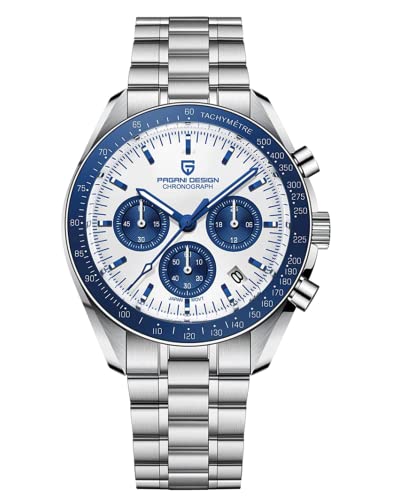 Pagani Design Analog Mens Watch (Black Dial Blue Speedmaster Colored Strap) (B09TW1HCWV) Amazon Price History, Amazon Price Tracker