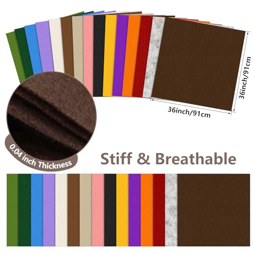 Image of Felt Fabric 36'' X 36'' Large Felt Sheets Stiff Craft Felt by The Yard for DIY Crafts Letter Coaster Flower Ornament Sewing Party Decoration Christmas Supplies Nonwoven (Brown)