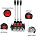 GYZJ Hydraulic Flow Control Valve 3 Spool 11 GPM G Ports Adjustable Relief Lever Handle Double Acting Parallel Center Tractor Loader W/Joystick Small Tractors/Tanks Loaders Log Splitters 3600 PSI