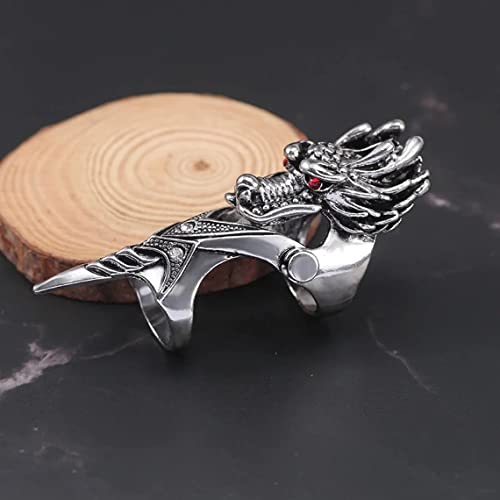 THE MEN THING REDEYEGON - Gothic Adjustable Knuckle Joint Full Finger Ring for Men & Boys