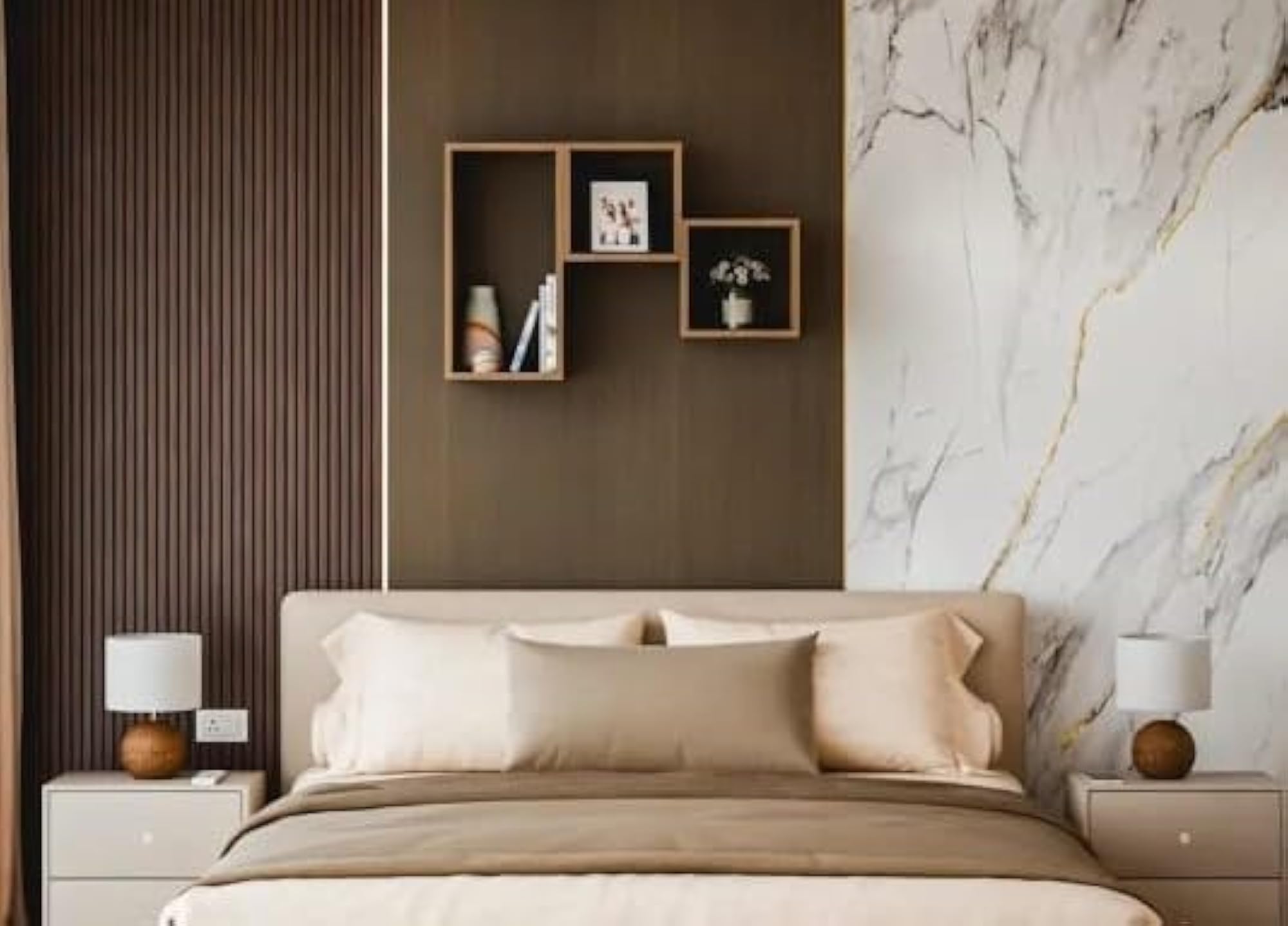 Bronze Back Drop Floating Rack for Showpieces
