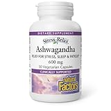 Stress-Relax KSM-66 Ashwagandha 600 mg by Natural Factors, 30 vegetarian capsules (30 servings), 60 Capsules