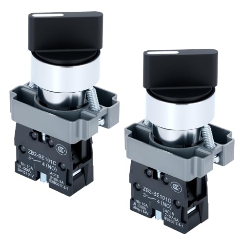 EBILNVKE 2 Pack 22mm 2 Position Maintained Selector Switch