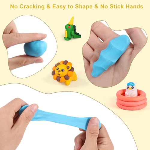 image for Polymer Clay 51 Colors, CiaraQ Modeling Clay for Kids, Oven Bake Clay 