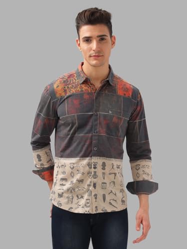 Image of BULLMER Trendy Regular Fit Striped Causal Full Sleeve Shirt for Men.