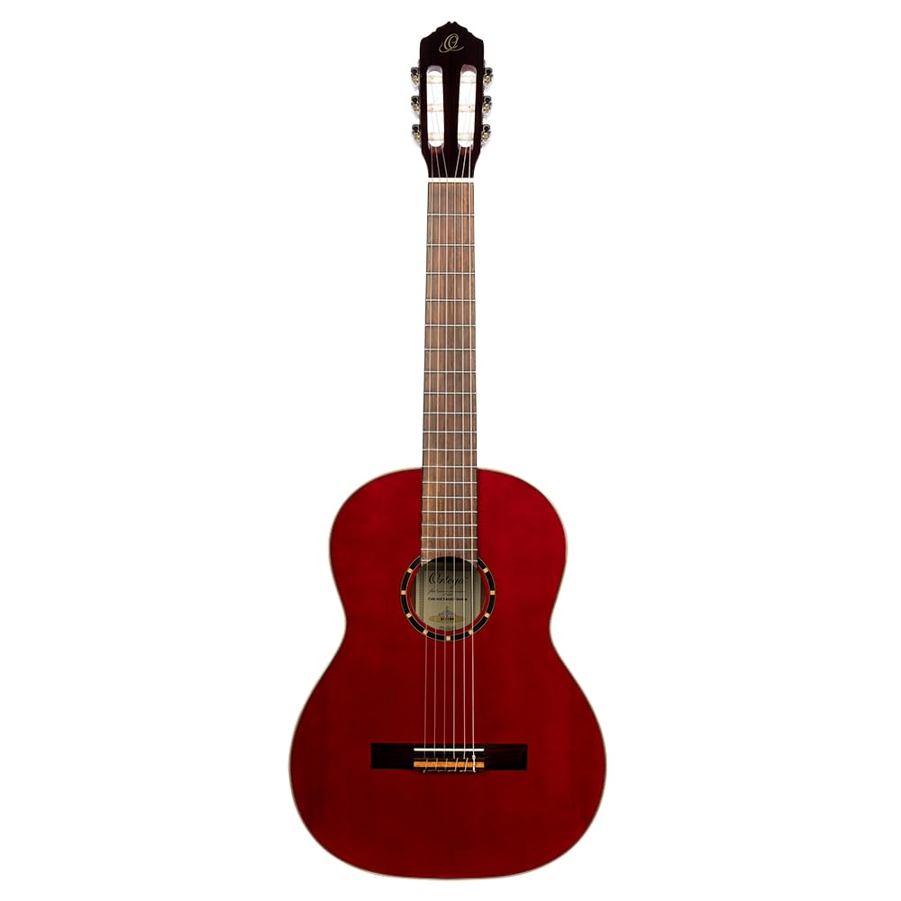 Ortega Guitars Guitare Classique Gaucher – 4/4 – Family Series – Housse Incluse – Épicéa / Acajou, Rouge (R121LWR)