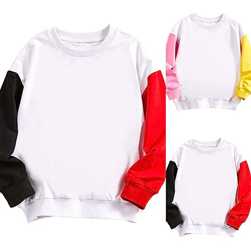 Toddler Crewneck Sweatshirts Solid Pullover Long Sleeve Cotton Fall Winter Tops Clothes for Girls or (B, 18-24 Months)3