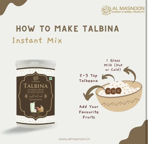 Image of AL MASNOON Talbina Instant Mix with Almond & Dates 300g / An Immunity Booster /NO flavour & chemical added Best Morning Breakfast