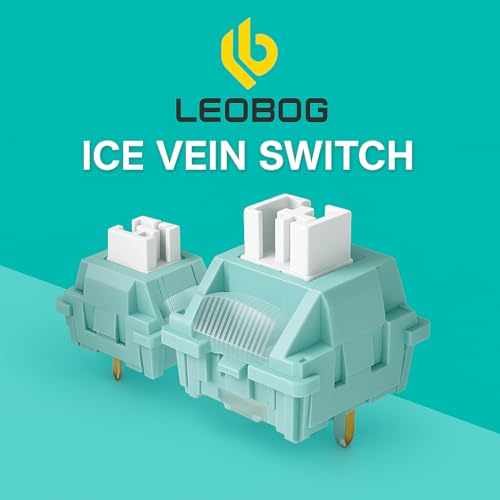 Image of PROGAMER x LEOBOG Ice Vein Linear Mechanical Switches- Ultra-Smooth, Silent, Pre-Lubed, Hot-Swappable, Ideal for Custom Keyboards (100pcs)