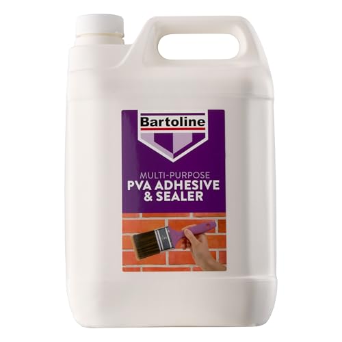 Bartoline PVA Glue Adhesive & Sealer 5L - Multi-Purpose Primer, Adhesive, and Sealer for Concrete, Wood, Tiles, Fabric, and More, Dust-Proofing, Bonding & Sealing