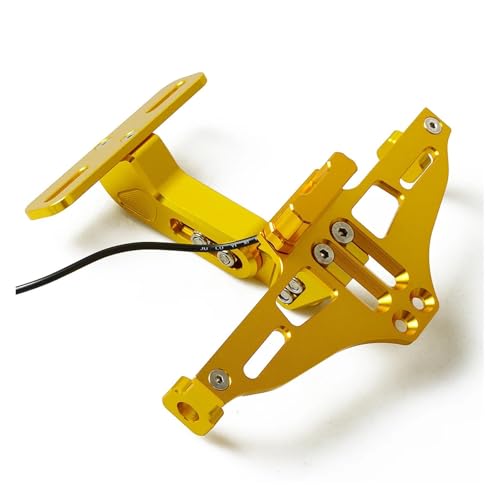 Motorcycle License Holder Registeration Plate Frame Mount Aluminium Ak550 Frame Moto Number(Gold)