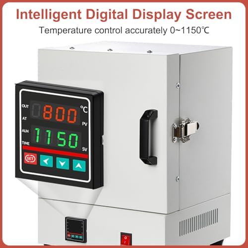 2000W Electric Kiln for Pottery, Jewelry Making & DIY Projects, Muffle Furnace with Temperature Range 0-1150℃ for Glazing, Dewaxing, and Annealing
