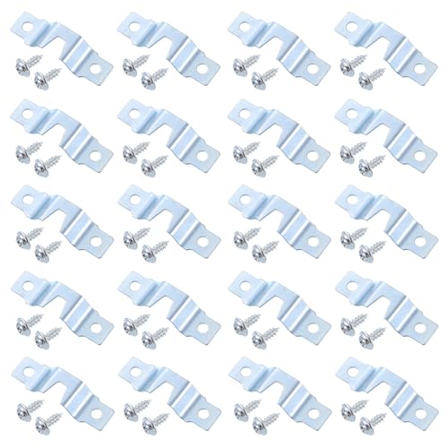 Image of uxcell 20Pcs Picture Hangers, Frame Back Fasteners with Screws, Single-Notch Double Hole Precision Hangers Hook for Hanging Paintings Picture Photos Frame, Color Zinc