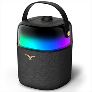 Bluetooth Speaker, Portable Wireless Speaker with 80W Peak Power, Enhanced Bass/Treble, TWS Pairing, 360-Degree LED Lighting for Home, Outdoor, Beach Party, Supports USB/AUX/6.35mm Jack/FM Integration