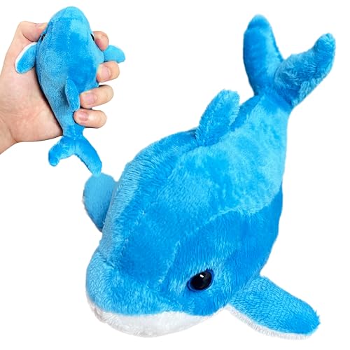 Blue Dolphin Stuffed Animal (1 Pack), Kawaii Plushies for Girls and Boys, Dolphin Plush...