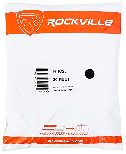 Image of Rockville RHC20 20ft Speakon to Bare Wire Speaker Cable, 16 Gauge, 100% Copper, High-Fidelity Audio, Durable Build, Easy Connectivity, for DJs and Home Audio