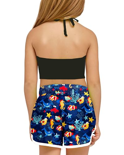 Image of Deerose Kids Hawaiian Swim Board Shorts Quick Dry Active Swim Trunk 5-14 Years