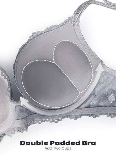 Image of Push Up Bras for Women Add 2 Cups Sexy Lace Cleavage Extra Padded Plunge Bra Underwire