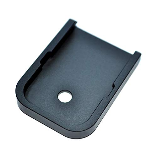 Bastion Magazine Base Plate Butt For Glock 19 17 22 23 26 | Gen 1-5| 9Mm .40 .357 .45 Gap | Laser Engraved Black T6 Machined Aluminum Mag Floor Baseplate Bottom Skull #TOP2