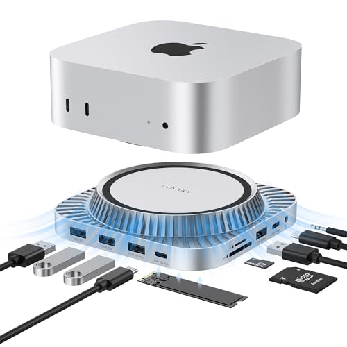 iVANKY 13-in-1 Dock per Mac mini M4, Docking Station con Alloggiamento 8TB M.2 NVMe SSD, Hub HDMI...