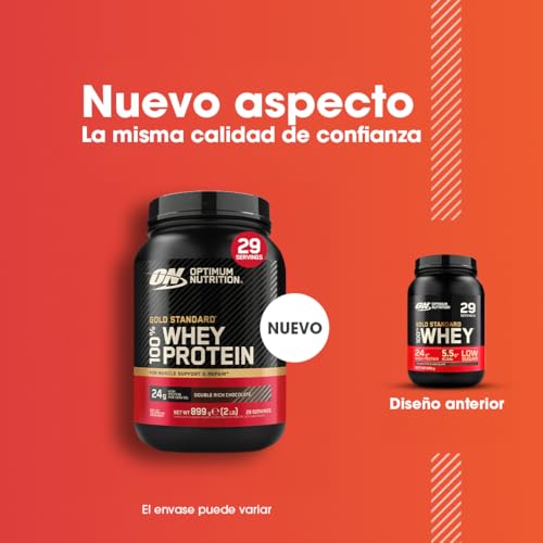 Miniatura 2 de Optimum Nutrition Gold Standard 100 Whey, Proteína En Polvo, Sabor Doble Chocolate Rico, 899g, 29 Servicios, Paquete Puede Variar
